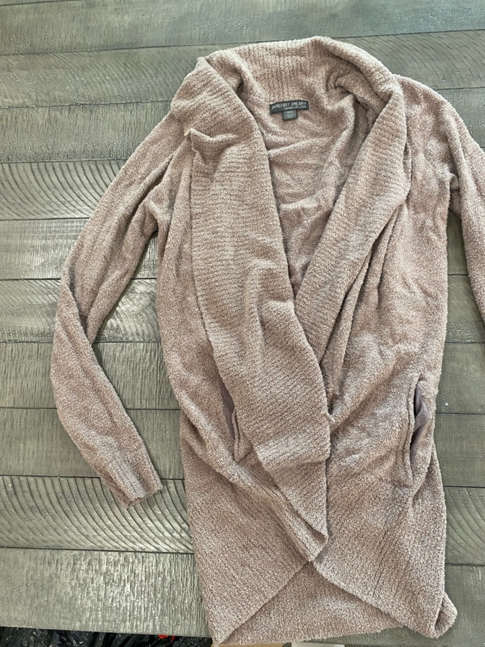Barefoot Dreams Open-Front Cardigan Sweater - Dusty Mauve